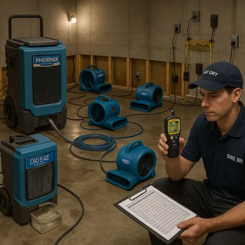 Structural Drying and Dehumidification process in Northville, MI